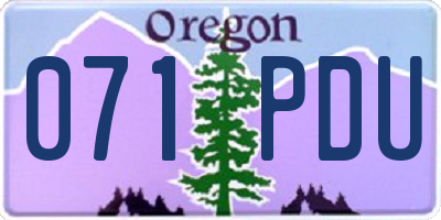OR license plate 071PDU