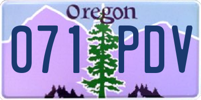 OR license plate 071PDV
