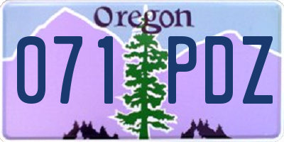 OR license plate 071PDZ
