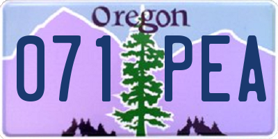 OR license plate 071PEA