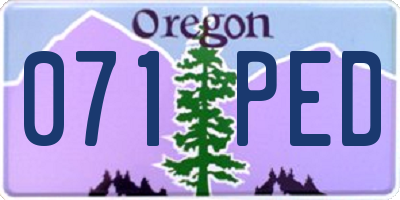 OR license plate 071PED