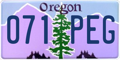 OR license plate 071PEG
