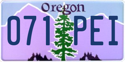 OR license plate 071PEI