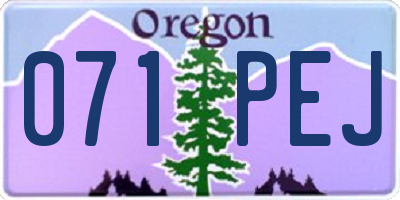 OR license plate 071PEJ