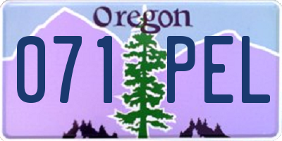 OR license plate 071PEL