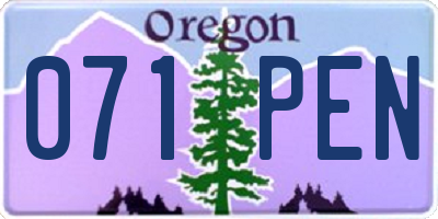 OR license plate 071PEN