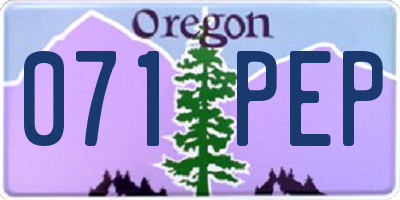 OR license plate 071PEP