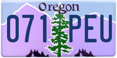 OR license plate 071PEU