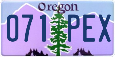 OR license plate 071PEX