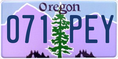 OR license plate 071PEY