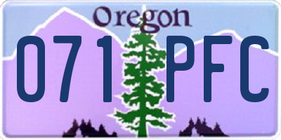 OR license plate 071PFC