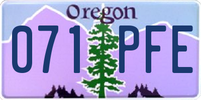 OR license plate 071PFE