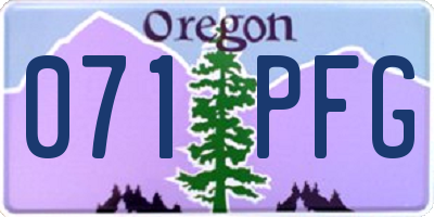 OR license plate 071PFG