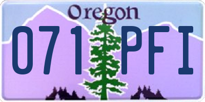 OR license plate 071PFI