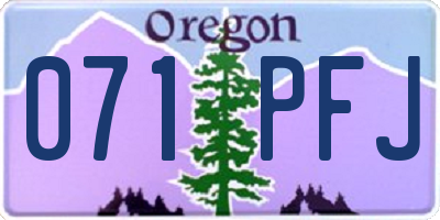 OR license plate 071PFJ
