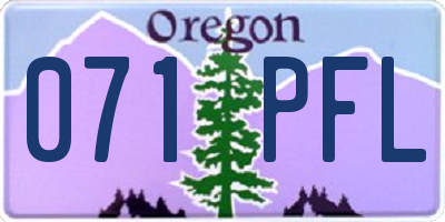 OR license plate 071PFL