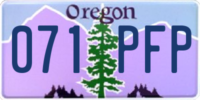 OR license plate 071PFP