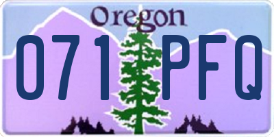 OR license plate 071PFQ