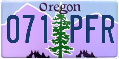 OR license plate 071PFR