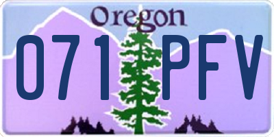 OR license plate 071PFV