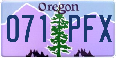 OR license plate 071PFX