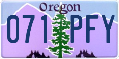 OR license plate 071PFY