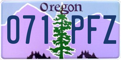 OR license plate 071PFZ