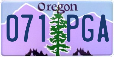 OR license plate 071PGA