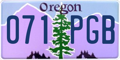 OR license plate 071PGB