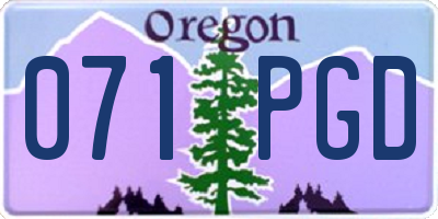OR license plate 071PGD