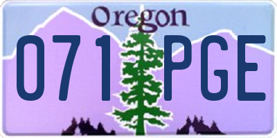 OR license plate 071PGE