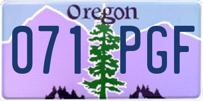 OR license plate 071PGF