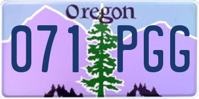 OR license plate 071PGG
