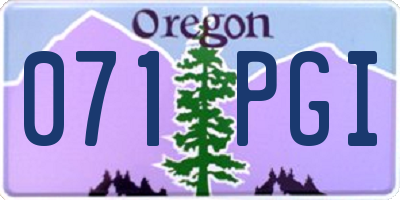 OR license plate 071PGI