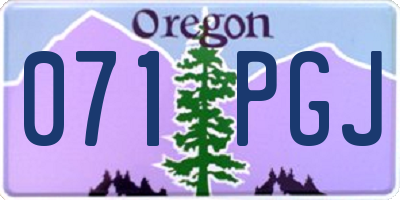 OR license plate 071PGJ