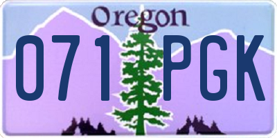 OR license plate 071PGK
