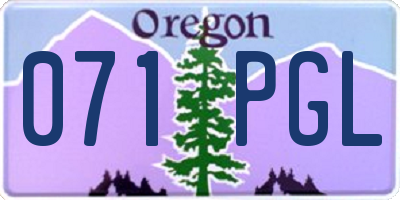 OR license plate 071PGL