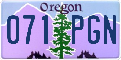 OR license plate 071PGN