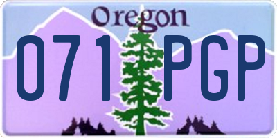 OR license plate 071PGP