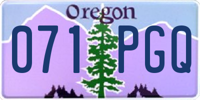 OR license plate 071PGQ