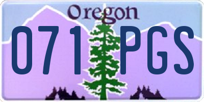 OR license plate 071PGS