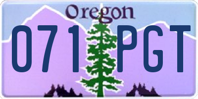 OR license plate 071PGT