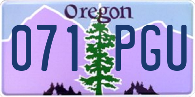 OR license plate 071PGU