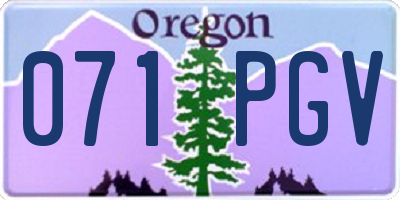 OR license plate 071PGV