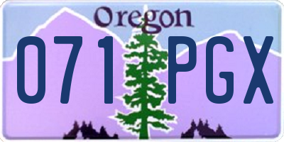 OR license plate 071PGX