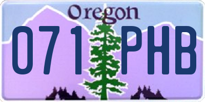 OR license plate 071PHB
