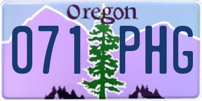 OR license plate 071PHG