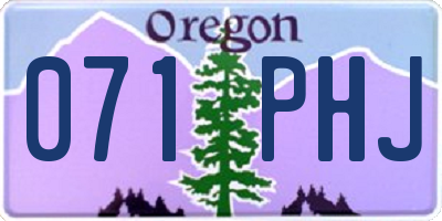 OR license plate 071PHJ