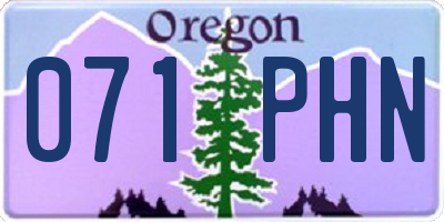 OR license plate 071PHN