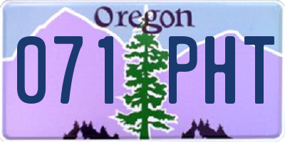 OR license plate 071PHT